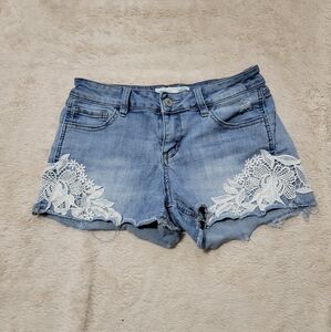 Lace Lowrise Jean Shorts